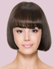 glossy chin length bob