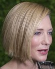 Cate Blanchett with her hair in a fake bob