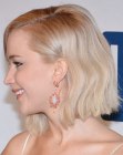 Jennifer Lawrence with a textured neck length bob