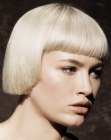 sleek platinum blonde bob