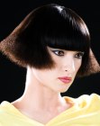 short trapeze shape bob