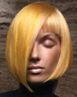 blonde bob with an extended tip
