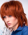 textured bob for red hair