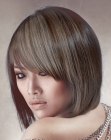 gray hair cut in a bob