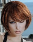 short bob with a sideward fringe