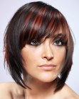 streaked bob hairstyle