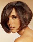 bob cut with a high partition