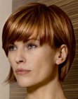 sophisticated bob haircut with bangs