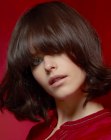 medium long bob with round bangs