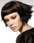 textured bob with short bangs