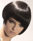 ink black angled bob