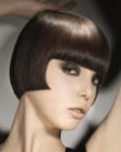 slick bob with thick bangs