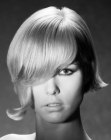 short asymmetrical bob with a curved fringe