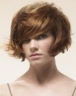 chin length bob with mussed up hair