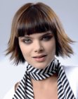 chunky razor-cut bob hairstyle