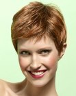 pixie cut for hair with a golden shine