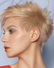 very short blonde pixie