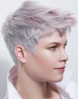 pixie with silver and lilac hair colors
