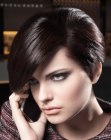 business look with a straight pixie hairstyle