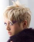 modern pixie with long spiky strands