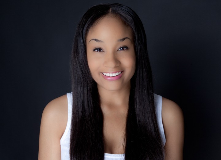 African woman with very long hair