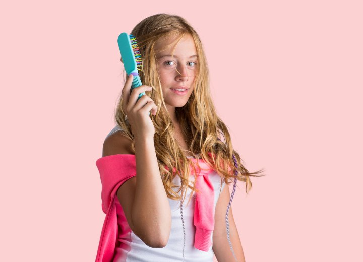 Young girl and hair styling