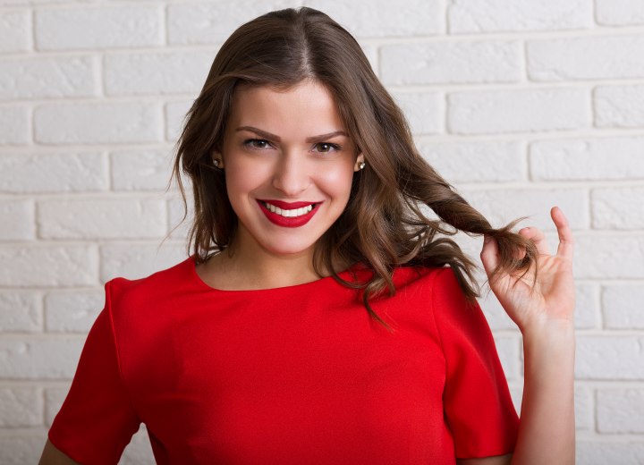 Woman who is happy with her hair growth