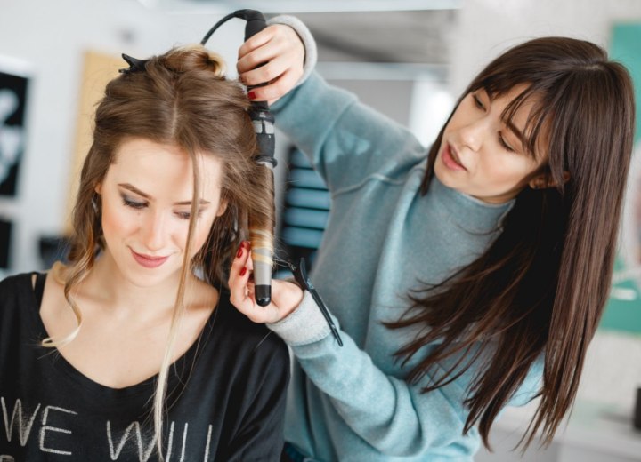 Hair styling for a school dance