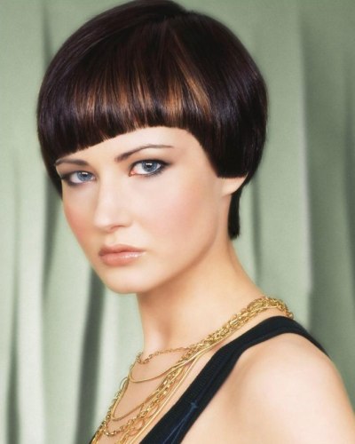 short haircut with a longer neckline