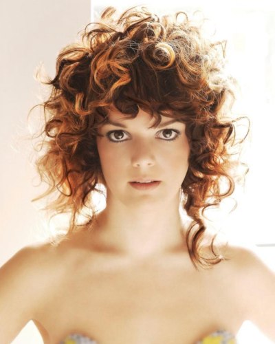 asymmetrical haircut with curls