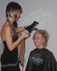 Short hair styling at hair show