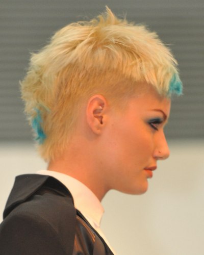 Closely cropped short hair for women