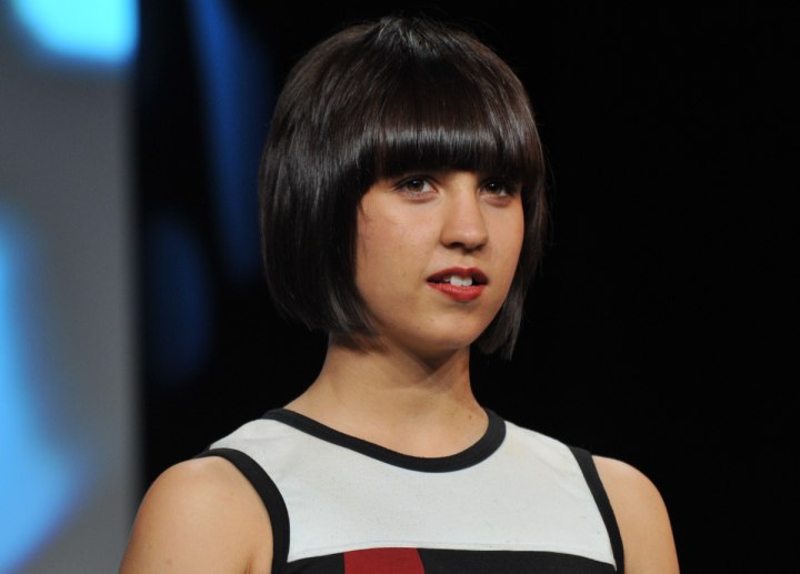 Chin length bob with a short nape