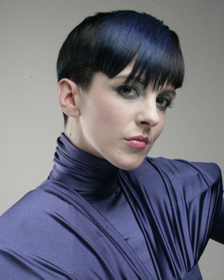 military short hairstyle for women with a tight back and