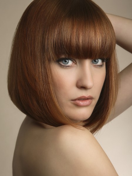 Chin length bob haircut that frames the face