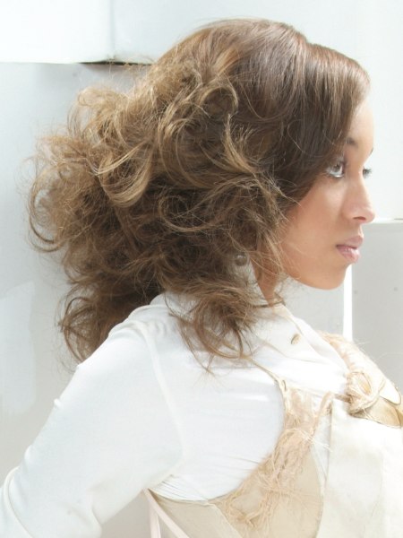 Side view of layered African hair