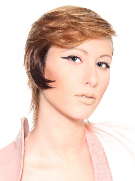 Short and sophisticated modern hairstyle with asymmetrical styling