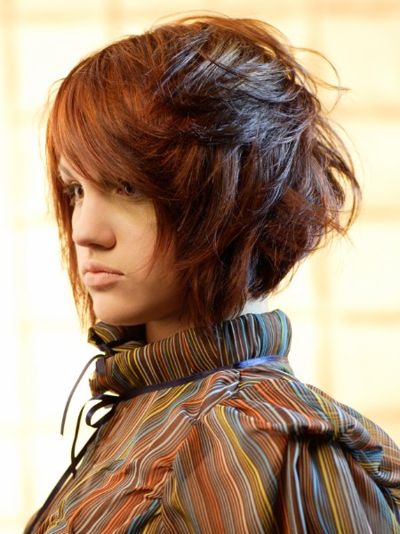 A-line bob cut with choppy layering