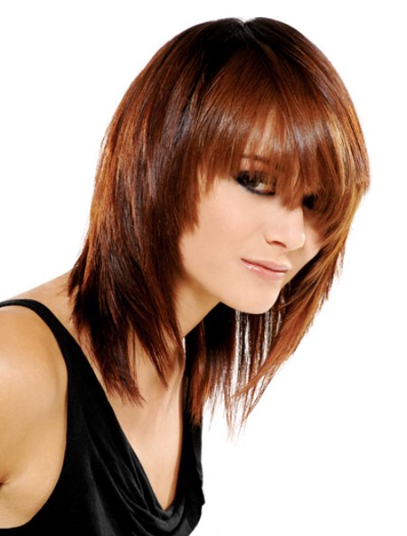 Youthful sleek long cut and a chocolate brown hair color