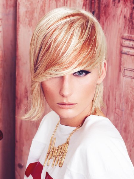 Sporty haircut with a long fringe
