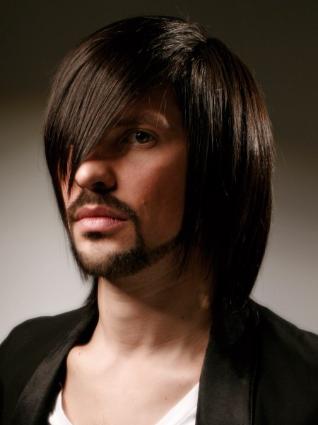 Shoulder-length hairstyle for men