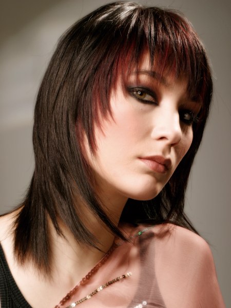 Long tapered hair with pointy ends
