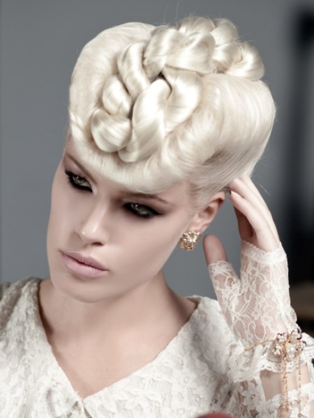 Baroque up-style for blonde hair