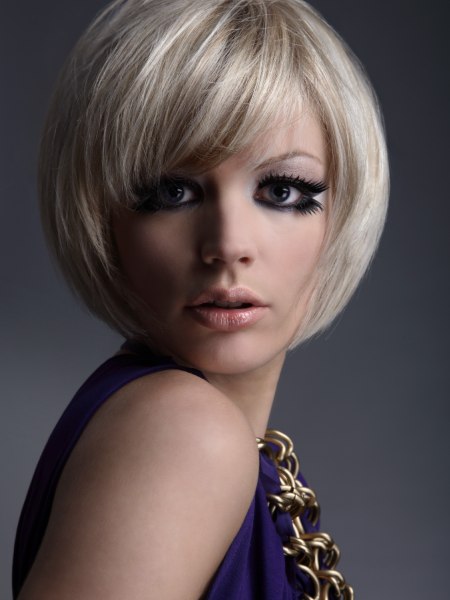 Circle-cut bob hairstyle with a gentle curved shape