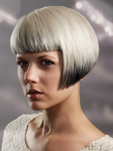 Angled bob with a straight fringe