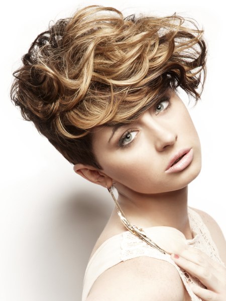 Short haircut with short sides and neck and long top hair