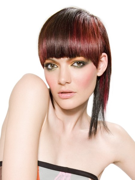 Short asymmetrical bob with hair extensions