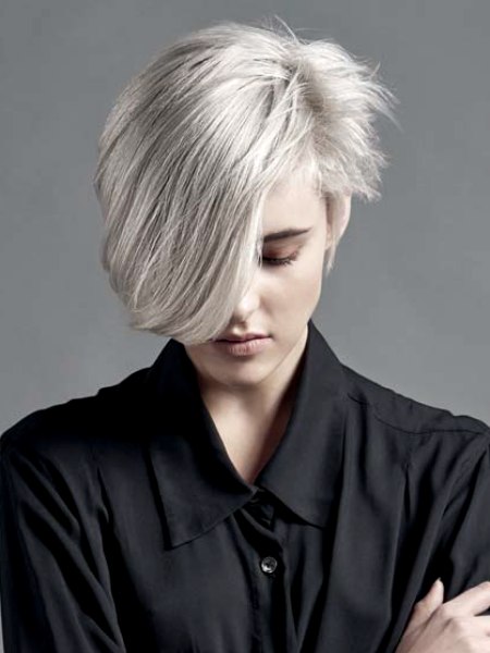 Contemporary hairstyle with a combination of a bob and a short crop