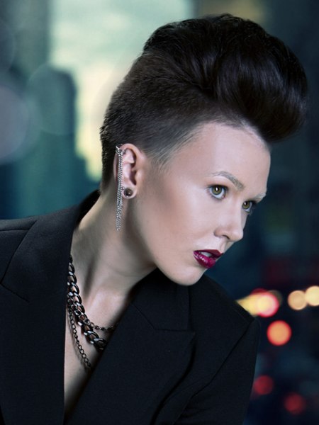 Very short clipper-cut hair
