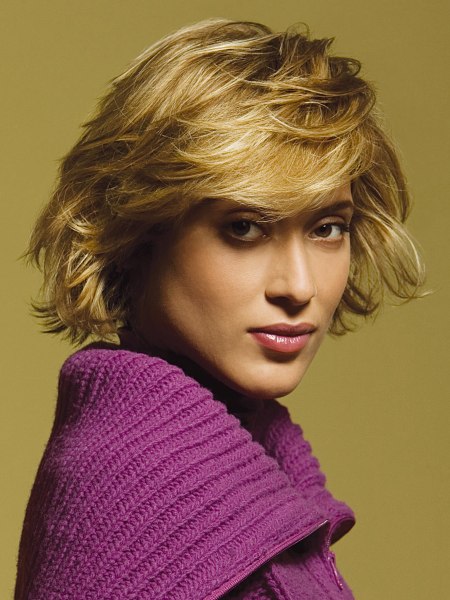 Bob hairstyle with an expanded fringe